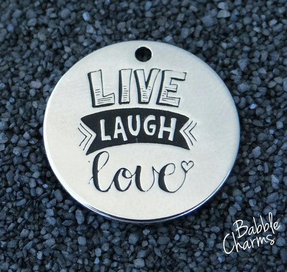 Live Laugh Love, love charm, Alloy charm 20mm very high quality..Perfect for jewery making and other DIY projects