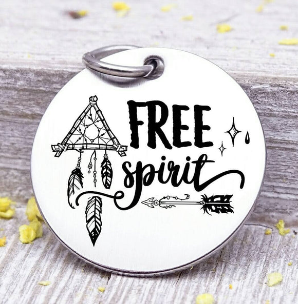 Free spirit, free spirit charm, dreamcatcher charm, wild, charm, Steel charm 20mm very high quality..Perfect for DIY projects