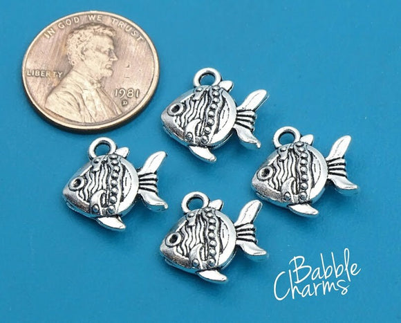 12 pc Fish, fish charm, animal charms. Alloy charm ,very high quality.Perfect for jewery making and other DIY projects