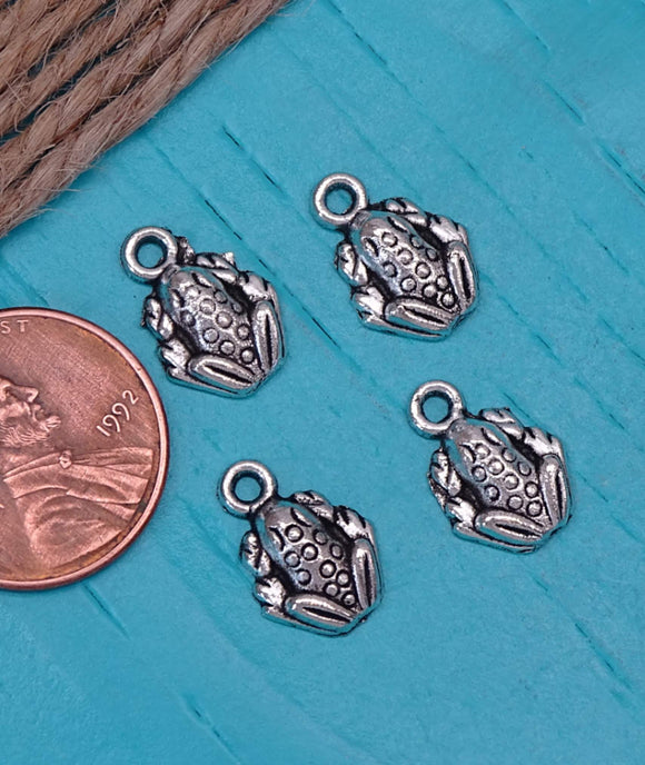 12 pc Frog charm, frog charms, frog, i love frogs, Alloy charm ,very high quality.Perfect for jewery making and other DIY projects