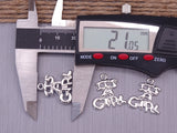 12 pc It's a girl charm, it's a girl, new baby charms. Alloy charm ,very high quality.Perfect for jewery making and other DIY projects