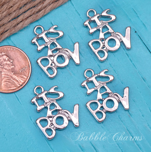 12 pc It's a boy charm, it's a boy, new baby charms. Alloy charm ,very high quality.Perfect for jewery making and other DIY projects