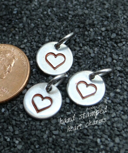 Heart charm, stamped heart charm, steel charm 10mm very high quality..Perfect for jewery making and other DIY projects