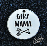 Girl mama, Girl Mom charm, Alloy charm 20mm very high quality..Perfect for jewery making and other DIY projects #26