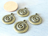 12 pc Bronze spiral charm, spiral, life charm, Charms, wholesale charm, alloy charm