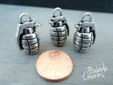 12 pc Grenade charm, grenade, grenades, alloy grenade charm, wholesale charm, alloy charm