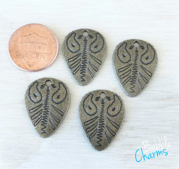 12 pc Shield Charm, Shield, Charms, wholesale charm, bronze charm, fossil