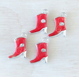 12 pc Cowboy Boot Charm, Red Cowboy boot, Cowgirl Boot Charm, Charms, wholesale charm