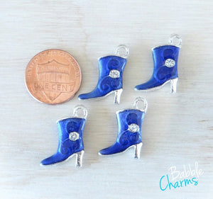 12 pc Cowboy Boot Charm, blue Cowboy boot, Cowgirl Boot Charm, Charms, wholesale charm