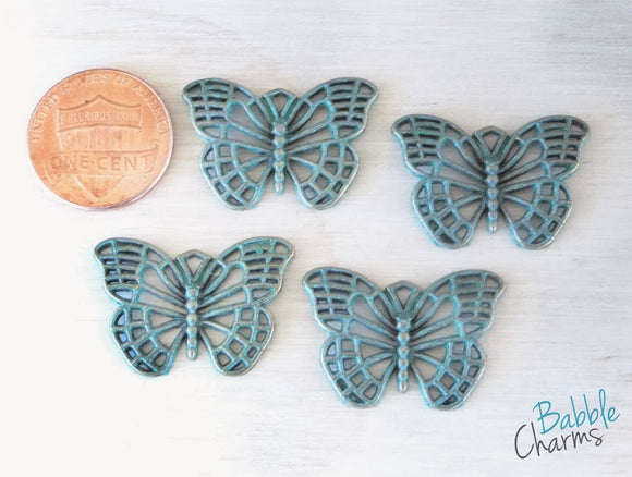 12 pc Butterfly, alloy charm, Butterfly charm, butterflies charm, antique charm, antigue, charm, charms