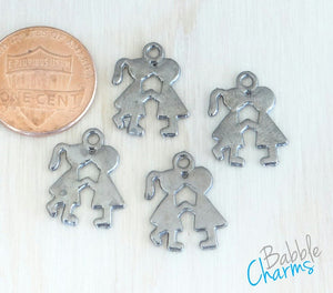 12 pc Kissing charm, kissing, boy and girl kissing charm,stainless steel charm, charm, charms