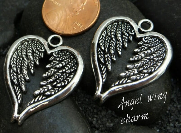 2 pc Angel wings , Angel wings charm, alloy charm, charm, charms