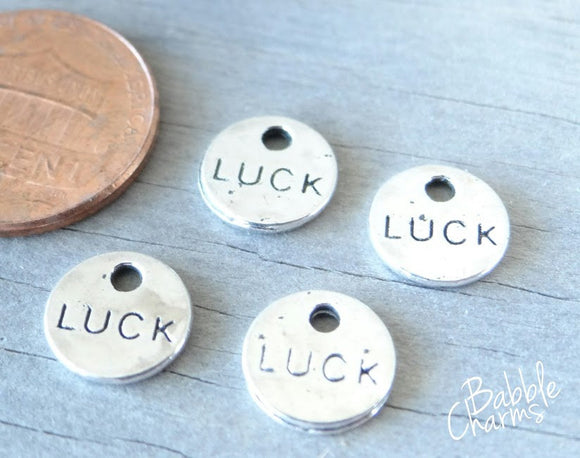 12 pc Luck , good luck, luck charm. Alloy charm, very high quality.Perfect for jewery making and other DIY projects