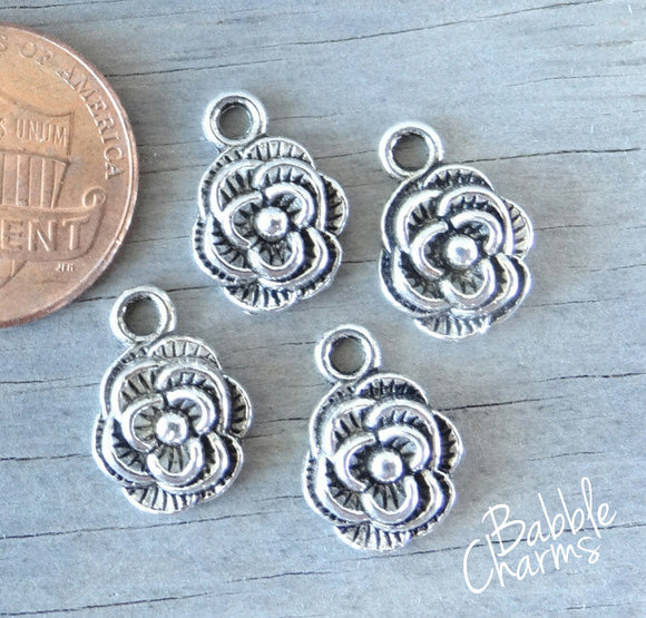 12 pc Flower charm, rose charm. Alloy charm ,very high quality.Perfect for jewery making and other DIY projects