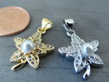 Cubic Zirconium leaf charm, CZ charm, stainless steel, high quality..Perfect for jewery making and other DIY projects
