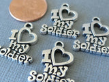 12 pc I love my Soldier charm, soldier charm, military. Alloy charm, very high quality.Perfect for jewery making and other DIY projects
