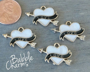 12 pc Heart charm, Love heart, heart, Alloy charm, very high quality.Perfect for jewery making and other DIY projects