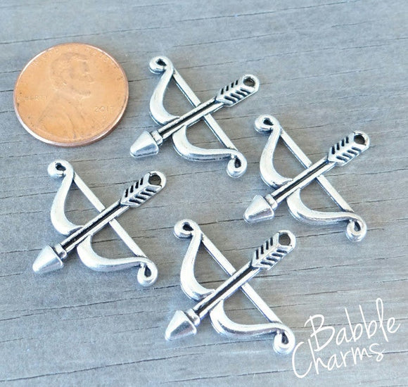 12 pc Crossbow charm, bow and arrow, crossbow. Alloy charm, very high quality.Perfect for jewery making and other DIY projects