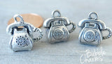 12 pc Telephone, telephone charm, phone, phone charm. Alloy charm, very high quality.Perfect for jewery making and other DIY projects