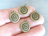 12 pc Bronze spiral charm, spiral, life charm, Charms, wholesale charm, alloy charm
