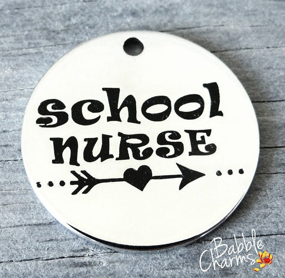School nurse, school nurse, nurse charm, Alloy charm 20mm high quality. Perfect for jewery making and other DIY projects #37