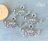 12 pc Happy Birthday charm , happy birthday, birthday, birthday charm, Charm, Charms, wholesale charm, alloy charm