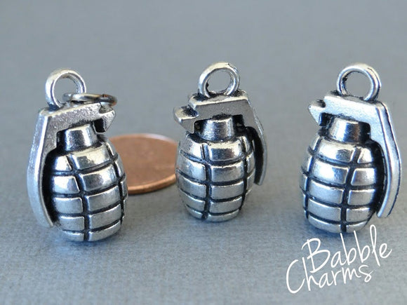 Grenade charm, grenade, grenades, alloy grenade charm, wholesale charm, alloy charm