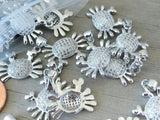 Cubic Zirconium crab charm, CZ charm, stainless steel, high quality..Perfect for jewery making and other DIY projects
