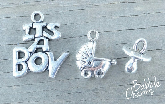 It's a boy charm, it's a boy, new baby charms. Alloy charm ,very high quality.Perfect for jewery making and other DIY projects