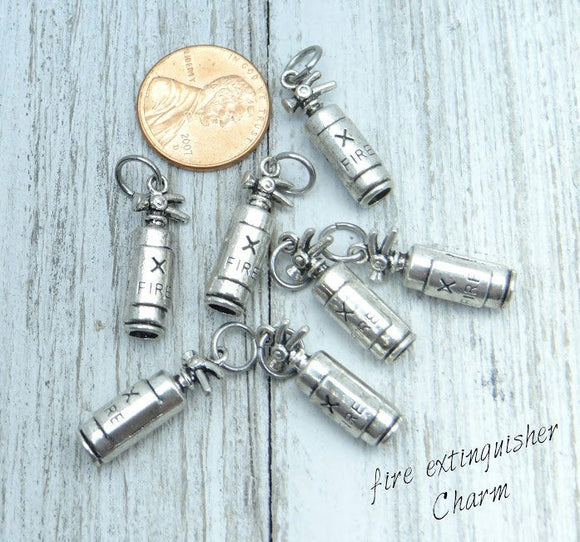 12 pc Fire extingisher charm, fire, fire extingisher charms. Alloy charm, very high quality.Perfect for jewery making and other DIY projects