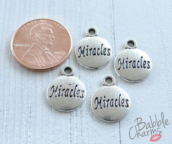 12 pc Miracles charm, miracles, miracles charms, Charms, wholesale charm, alloy charm