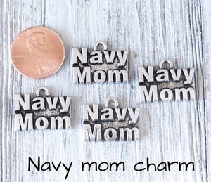 12 pc Navy Mom charm, navy mom, military mom charm. Alloy charm, very high quality.Perfect for jewery making and other DIY projects