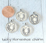 12 pc Lucky horseshoe charm, lucky. lucky charms, Alloy charm,very high quality.Perfect for jewery making and other DIY projects
