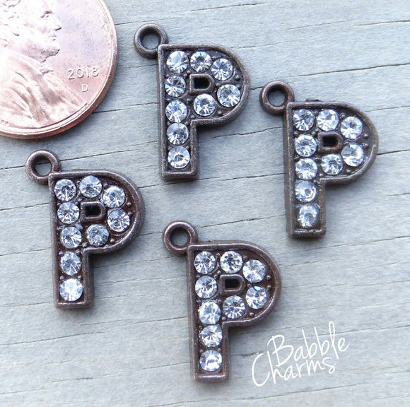 Initial charm. P letter charm, rhinestone initial. Alloy charm ,very high quality.Perfect for jewery making and other DIY projects