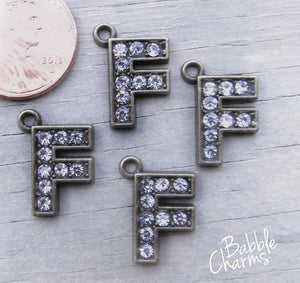 Initial charm. F letter charm, rhinestone initial. Alloy charm ,very high quality.Perfect for jewery making and other DIY projects