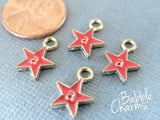 12 pc Star, star charm, star charms. Enamel star, Alloy charm ,very high quality.Perfect for jewery making and other DIY projects
