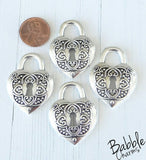 12 pc Lock charm, lock heart charm. Alloy charm ,very high quality.Perfect for jewery making and other DIY projects