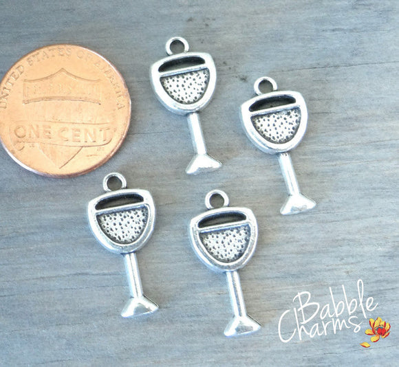 12 pc Wine glass, wine glass charm, glass, cup. Alloy charm very high quality.Perfect for jewery making and other DIY projects