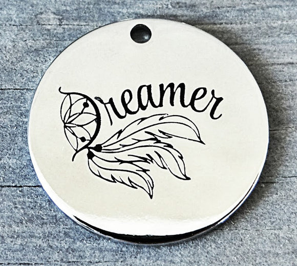 Dreamer charm, dream, dream catcher charm, Alloy charm 20mm very high quality..Perfect for DIY projects #106