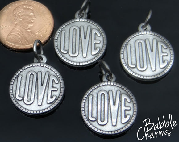 Love charm, Love, stainless steel charm 20mm very high quality..Perfect for jewery making and other DIY projects