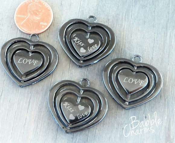 Hematite Heart charm, heart charm, hematite, high quality..Perfect for jewery making and other DIY projects