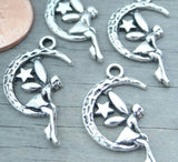 12 pc Fairy, fairy charm, moon charm. Alloy charm ,very high quality.Perfect for jewery making and other DIY projects