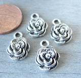 12 pc Flower charm, rose charm. Alloy charm ,very high quality.Perfect for jewery making and other DIY projects