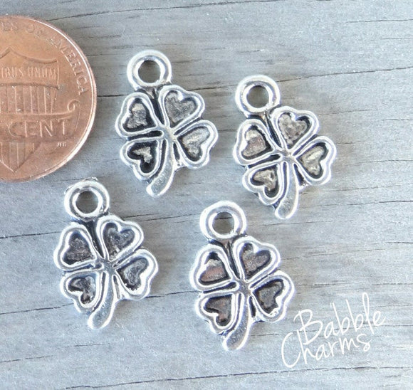 12 pc Four leaf clover, 4 leaf clover charms. Alloy charm ,very high quality.Perfect for jewery making and other DIY projects