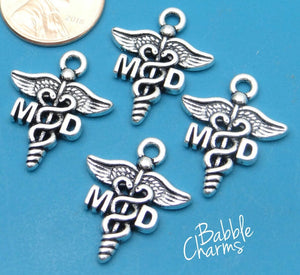 12 pc MD charm, Doctor charm, MD, Charms, wholesale charm, alloy charm