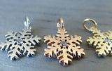 Cubic Zirconium snowflake charm, CZ charm, stainless steel, high quality..Perfect for jewery making and other DIY projects