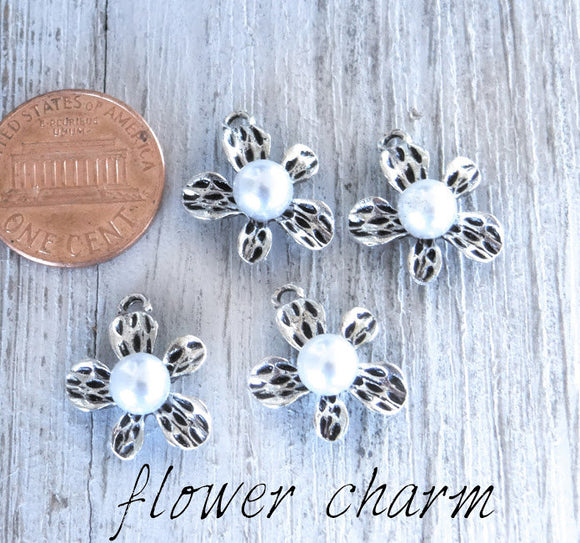 12 pcs Flower charm, flower charms. Alloy charm ,very high quality.Perfect for jewery making and other DIY projects