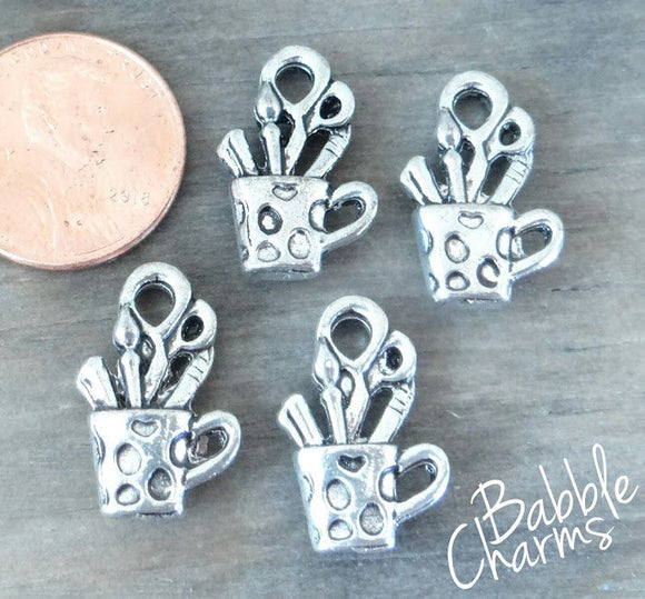 12 pc Artist cup, Crafty cup, cup charm, crafty charm, Charm, Charms, wholesale charm, alloy charm