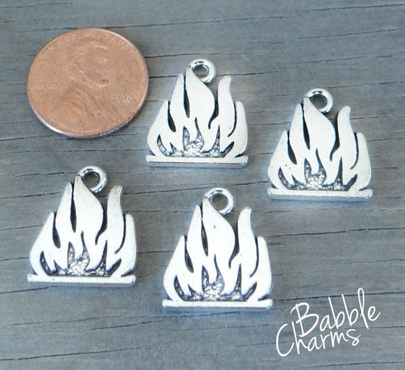 Campfire charm, fire charm, camping, campfire. Alloy charm, very high quality.Perfect for jewery making and other DIY projects