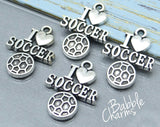 12 pc I love Soccer charm, soccer Charm, soccer, Charms, wholesale charm, alloy charm